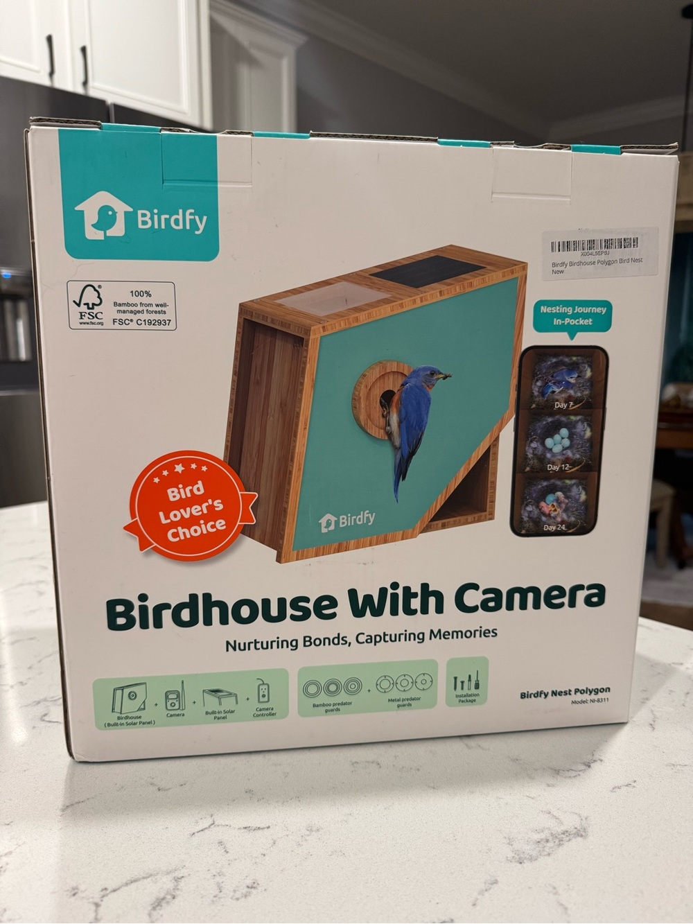 Birdfy Birdhouse With Camera - Nest Polygon. Smart Birdhouse Nest Cam